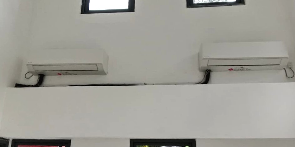 Wall units installed and running in a finished hall